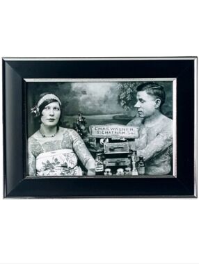 Vintage Tattooed Female & Male Artist Retro Tattoo Artist Flash Art Goth Retro